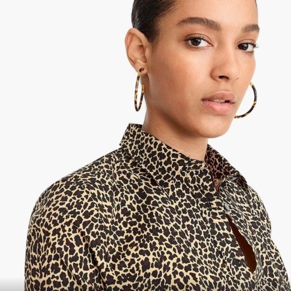 J. Crew Tops - Curvy Fit Leopard Print Button Down by J. Crew